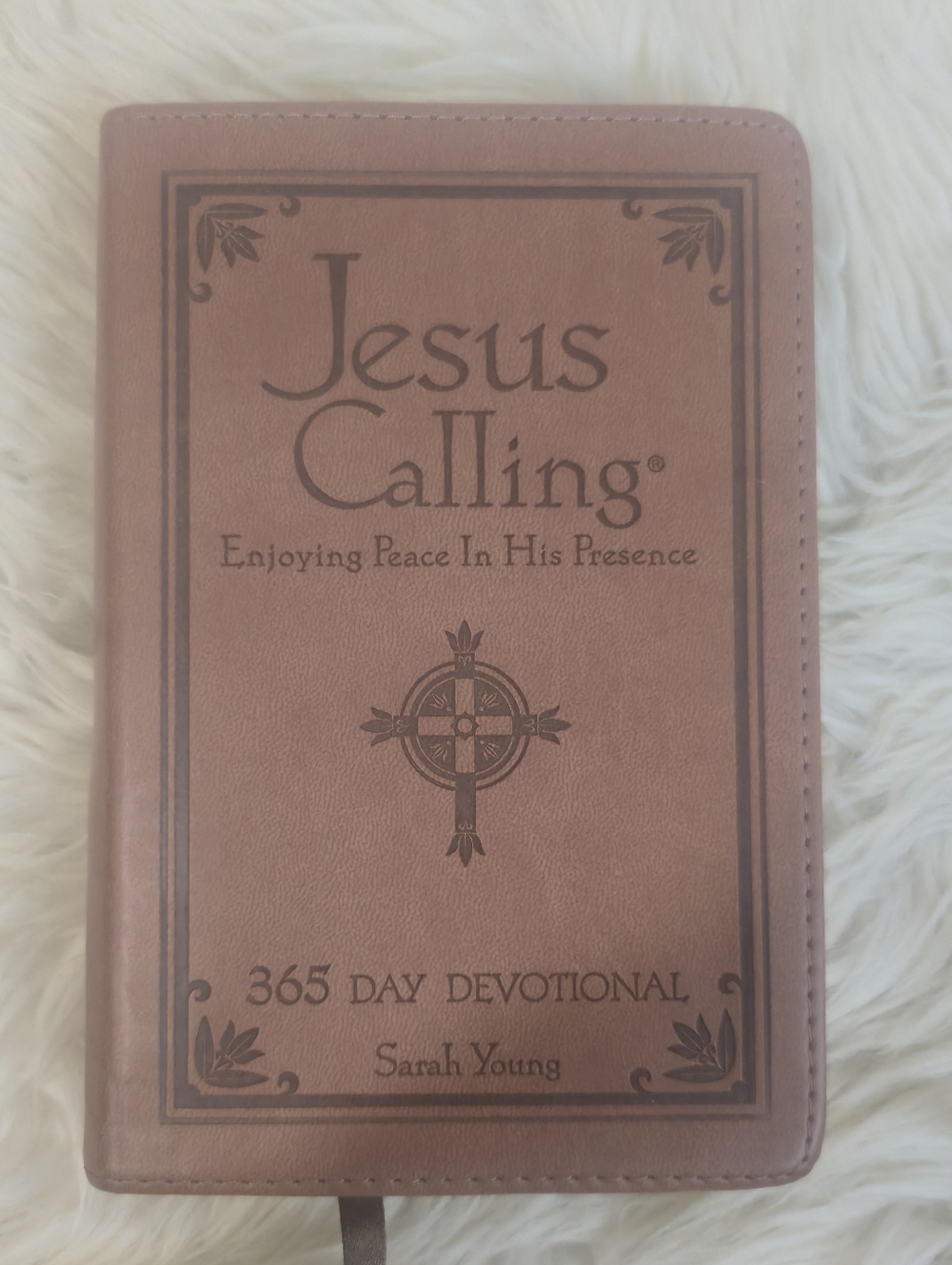 Jesus Calling 365 Day Devotional Sarah Young Brown Faux Leather Pocket Edition